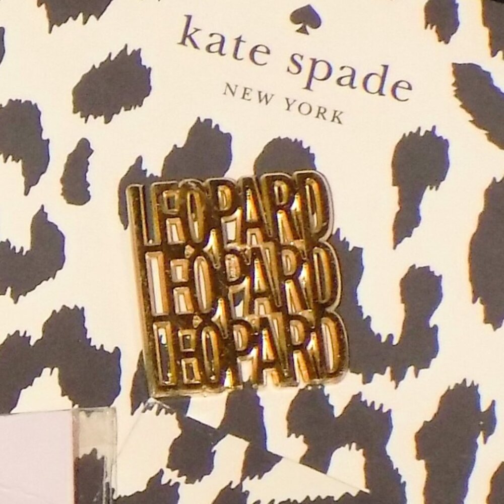 Lot of 6 New Kate Spade Leopard & Pink Spade Heart Birthday Pins Bundle - Picture 2 of 3